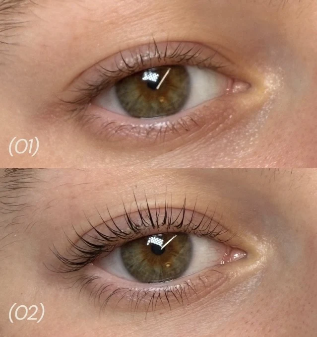 EmGlowSkin before & after lash lift result